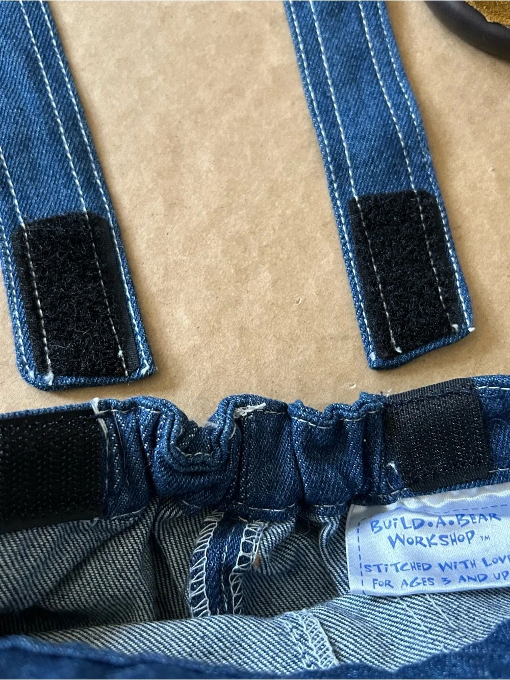 Build a Bear Denim Overall Shorts and Shoes Set Stuffed Animal Plush Clothing